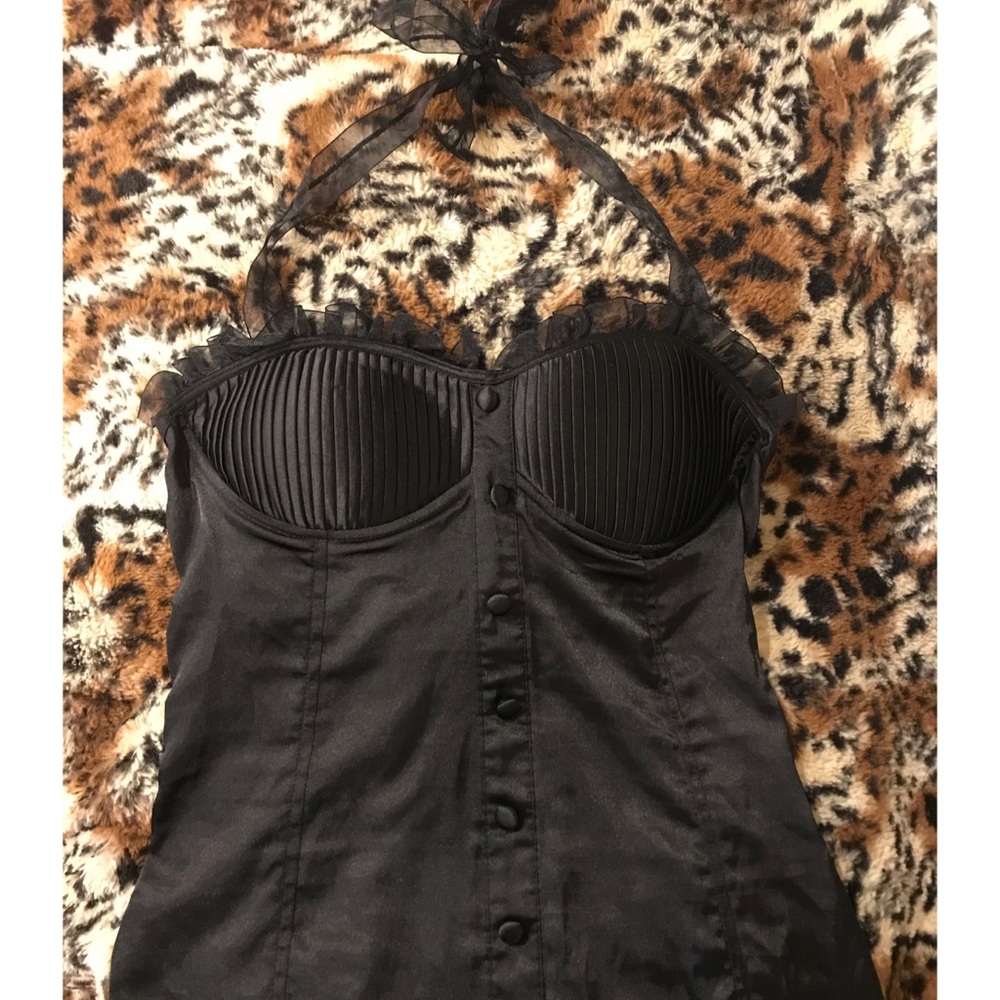 Black satin top